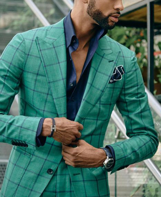 Casual Plaid Lapel Collar Blazer & Pencil Pants 2Pcs Set