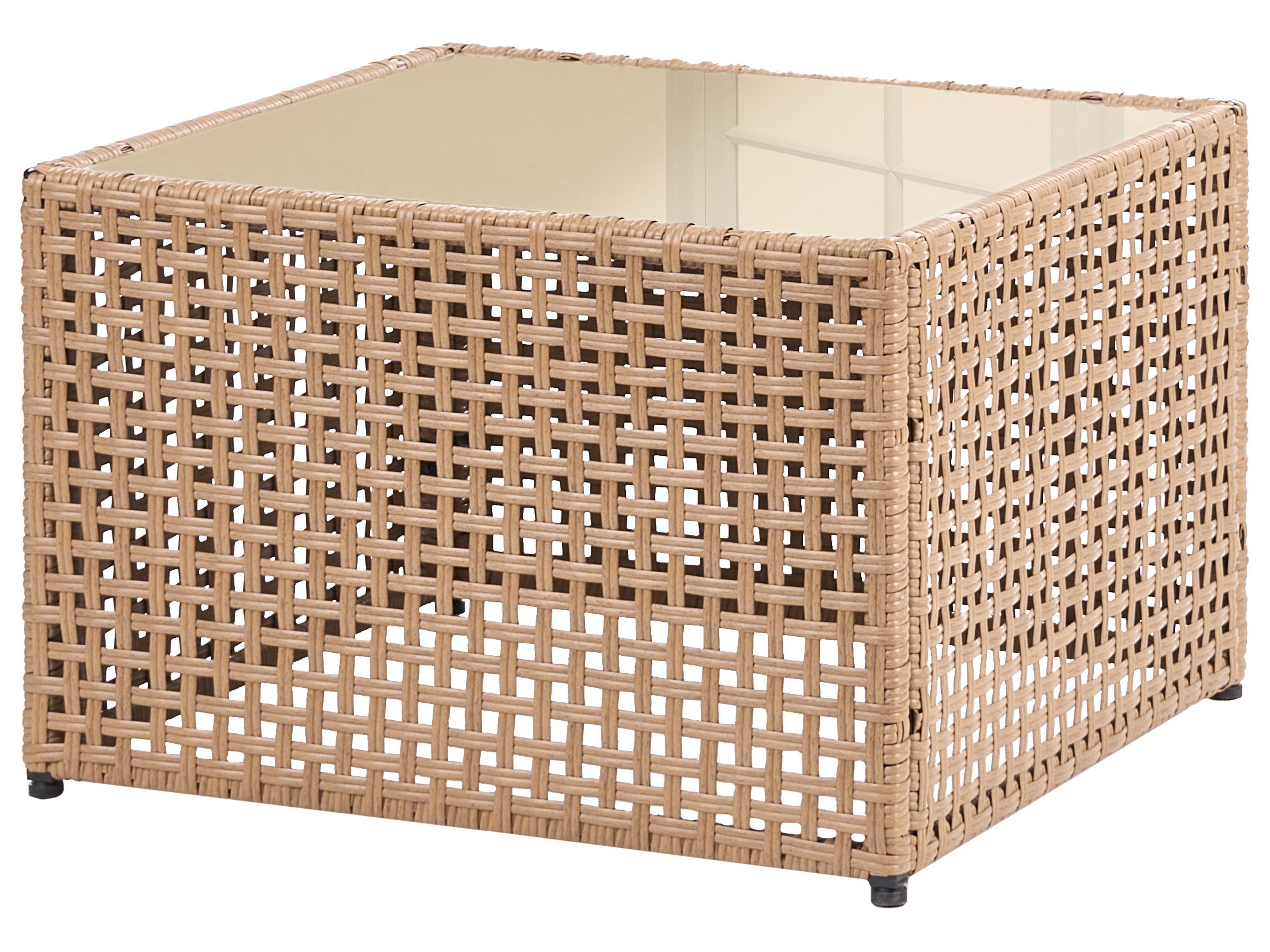 Garden Coffee Table OMEGANA 66 cm 66 cm PE Rattan Beige