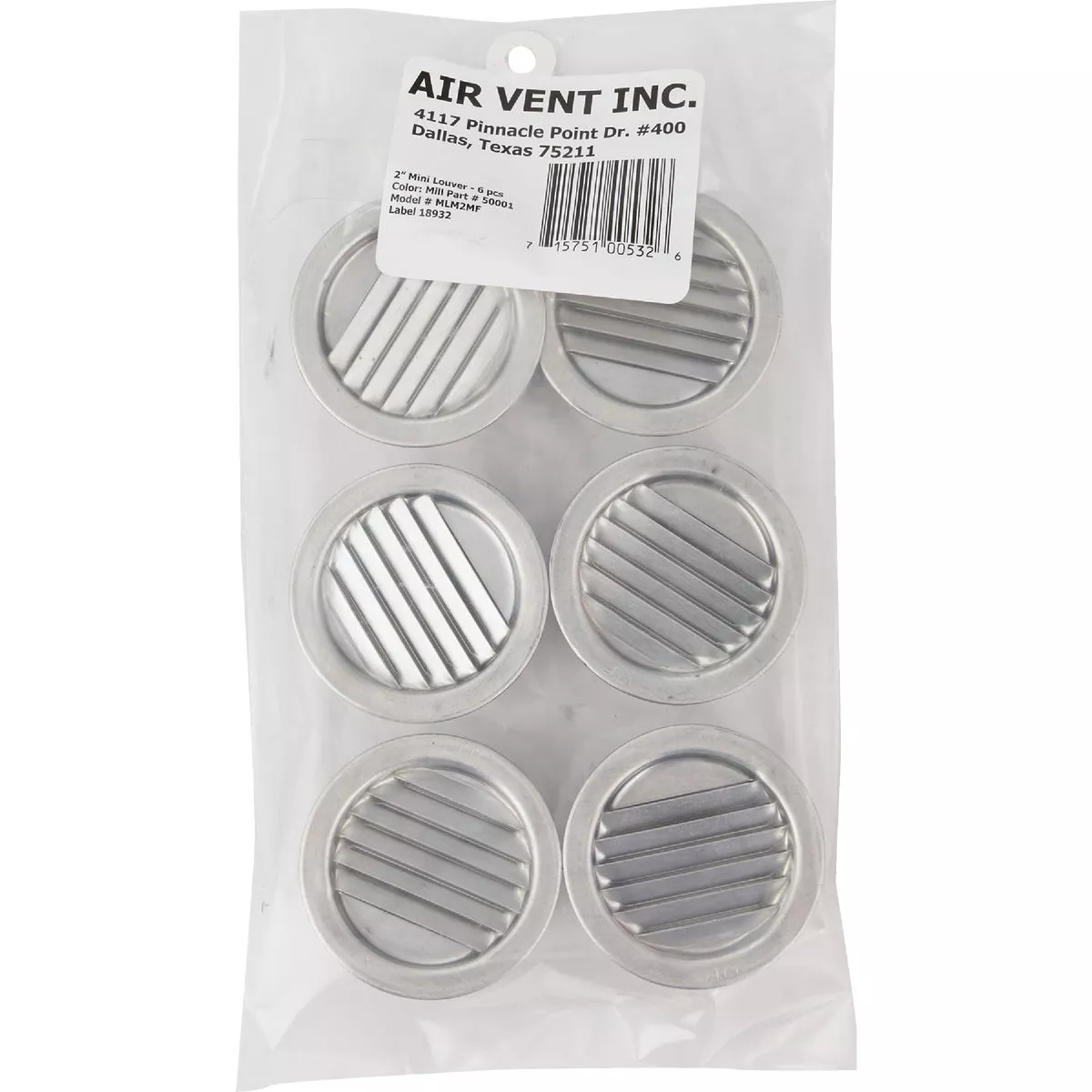 AirVent 2 In. Aluminum Mini Louver Soffit Vent (6 Count)