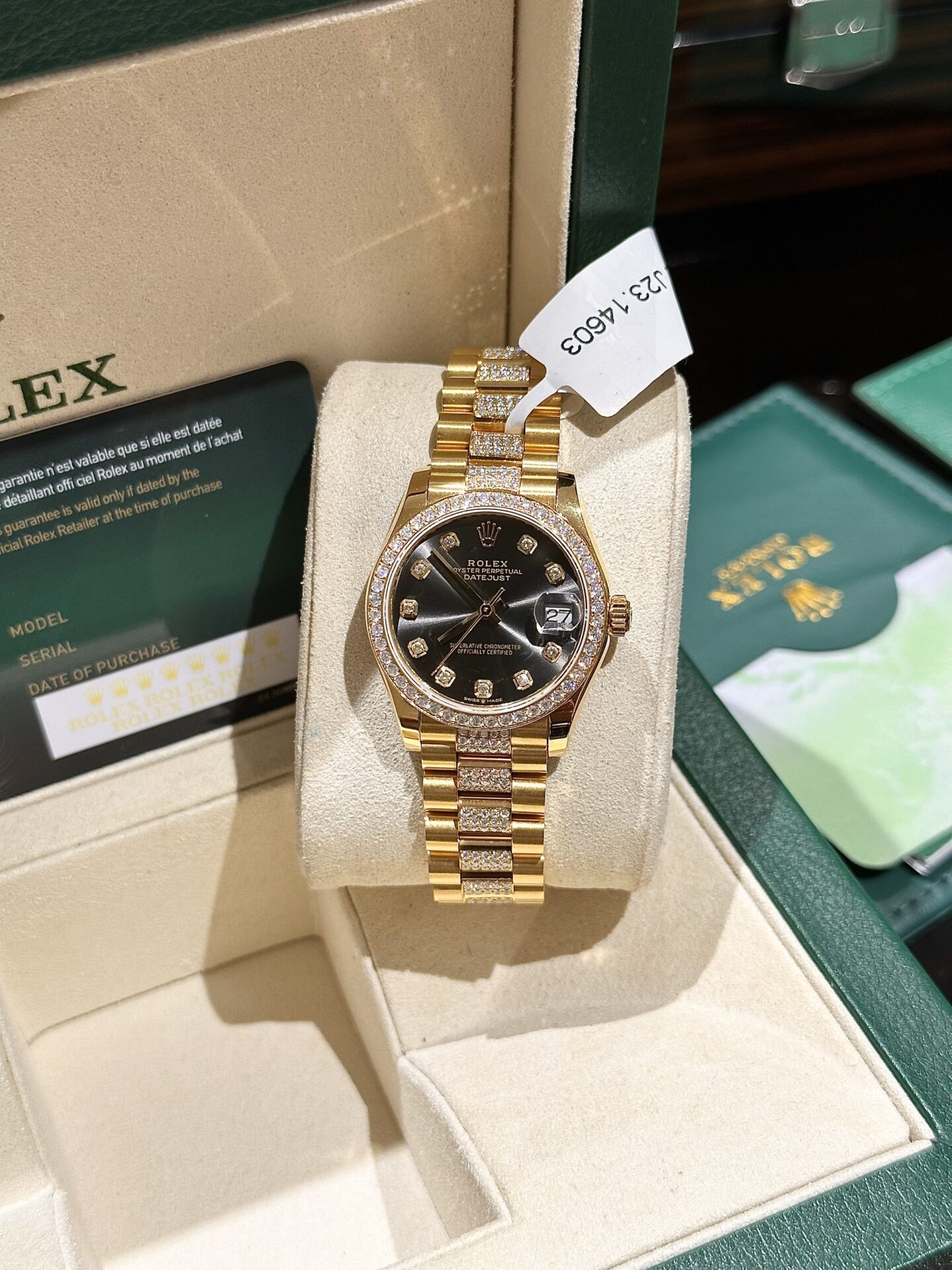 Rolex Rep 11 Watch DateJust Women s 18K Gold Wrapped With Moissanite Diamonds 31mm - Elite Watch Atelier