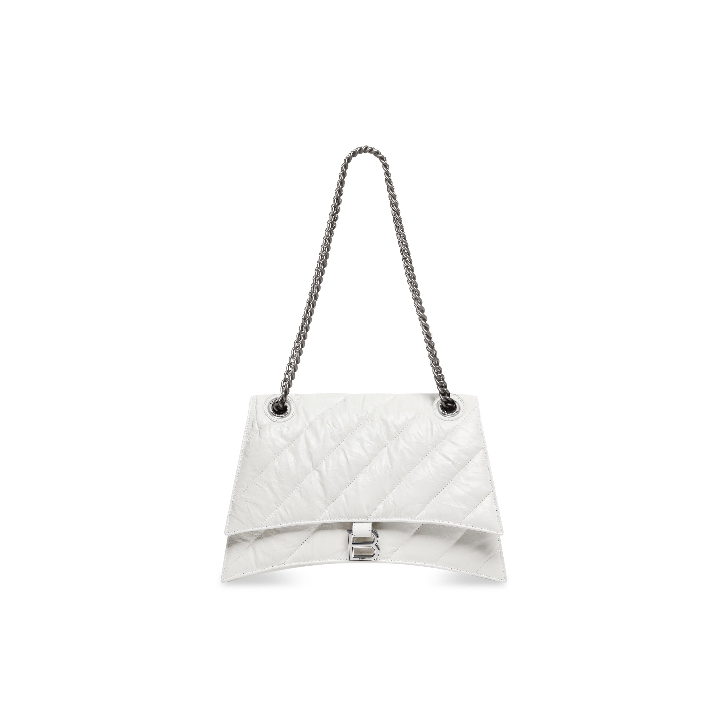 WOMEN'S CRUSH MEDIUM CHAIN BAG QUILTED IN OPTIC WHITE - Replicaclubs