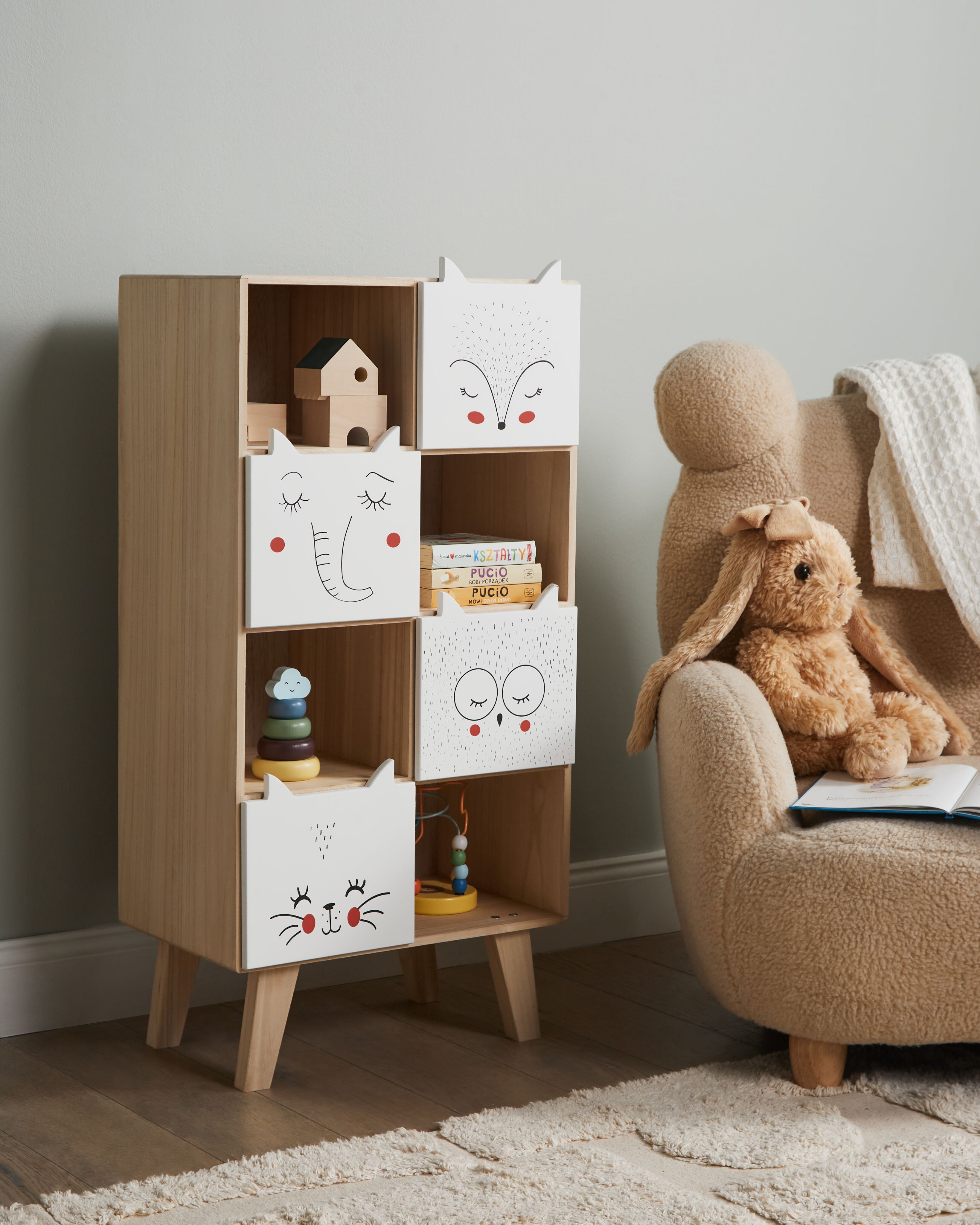 4 Tier Bookcase RUPERT 79 cm Light Brown