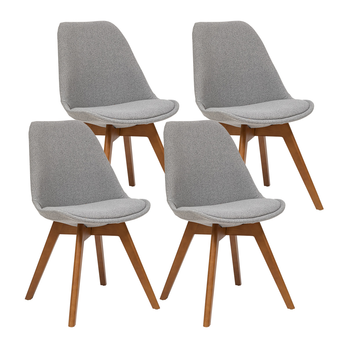 Set of 4 chairs "Baya" Beech, beech, grey