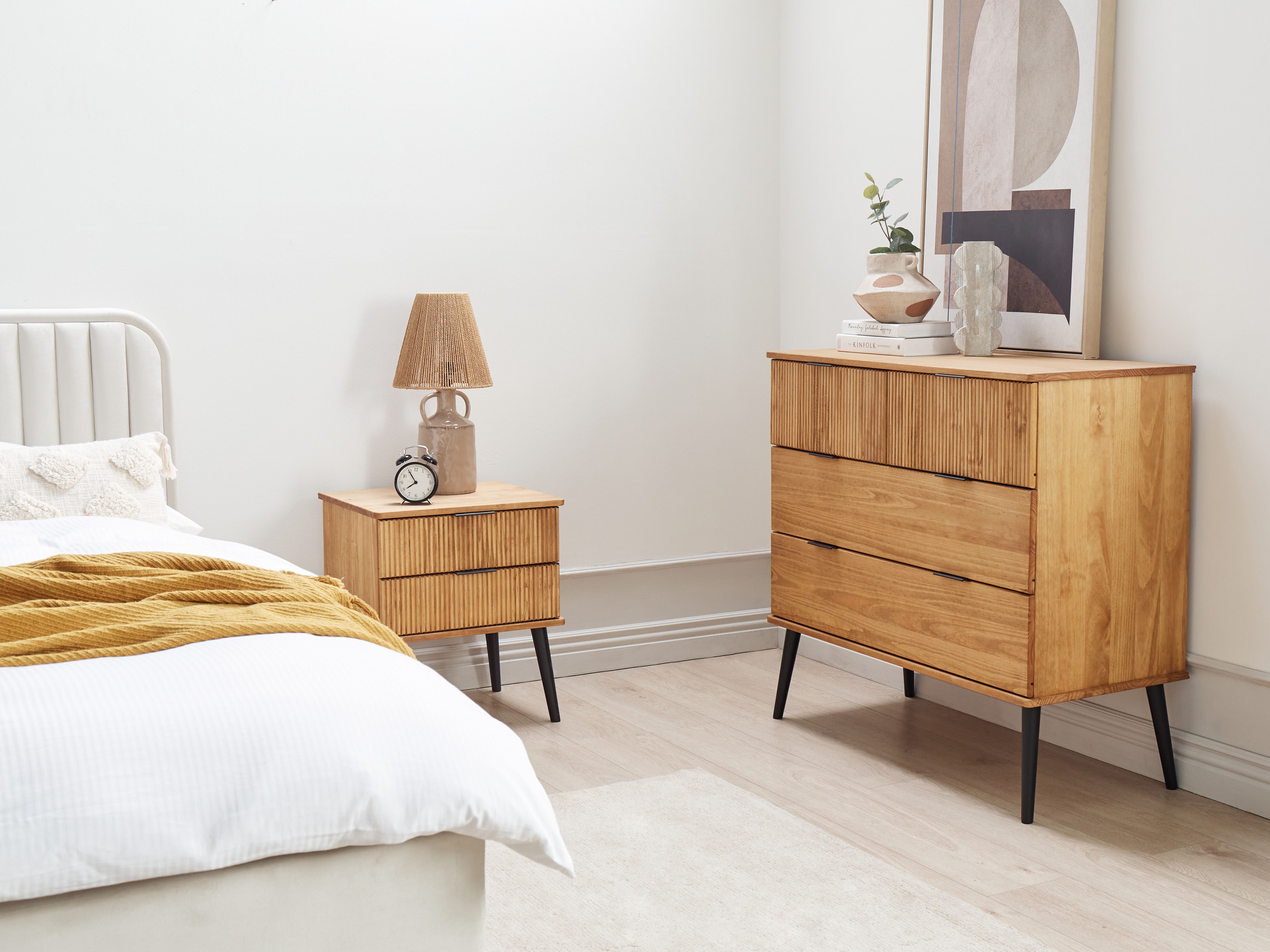 4 Drawer Chest TIMMINS Pine Wood Brown