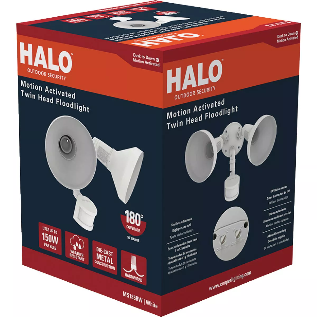 Halo White Motion Activated Incandescent Security Floodlight Fixture