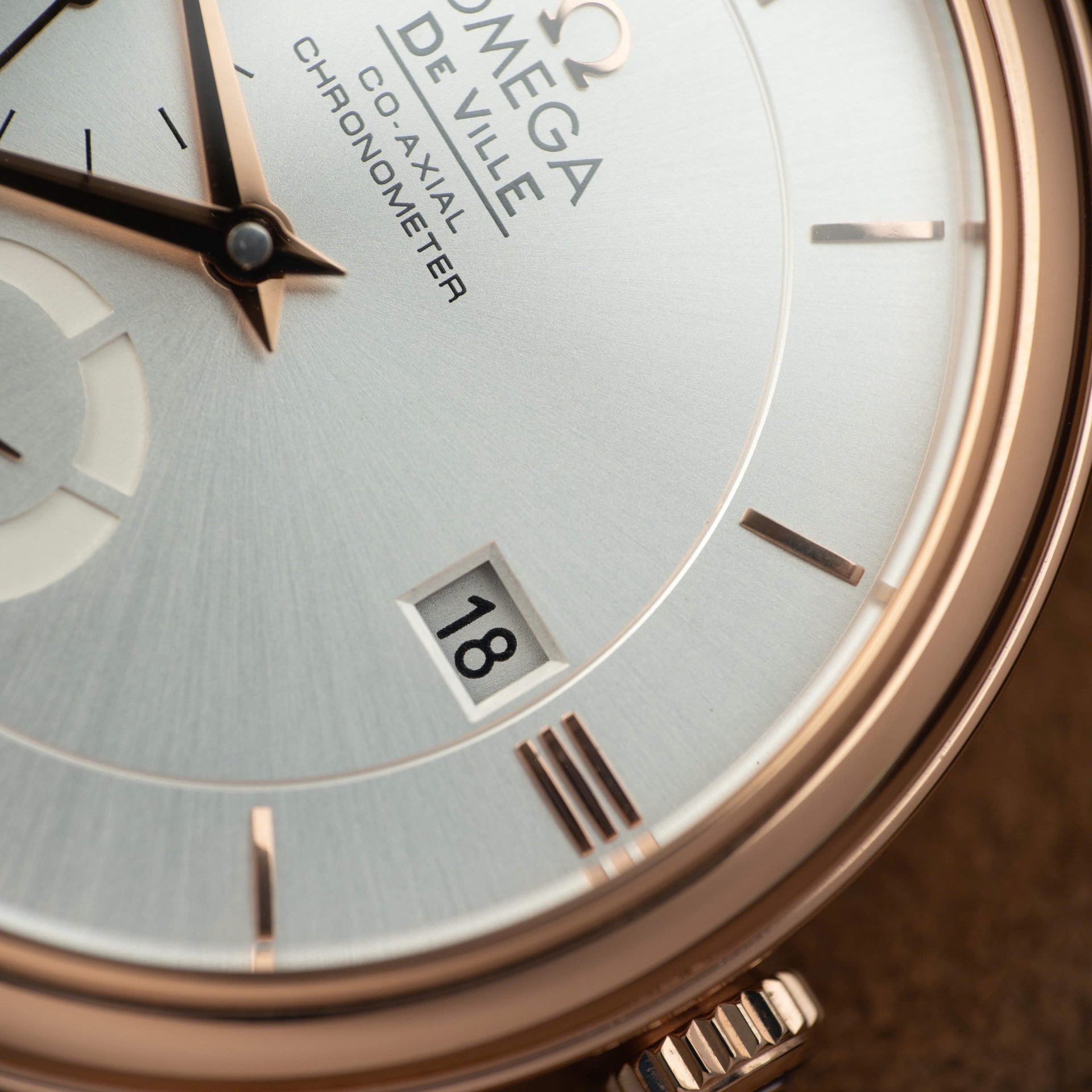 Omega De Ville Prestige Power Reserve Replica Watches Brown Leather Strap 39.5mm - Top club