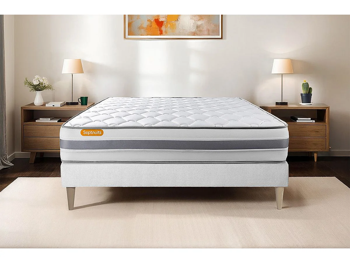 Matelas Ressorts ensachés 140x190 Memo Spring 3 zones de confort MAXI épaisseur
