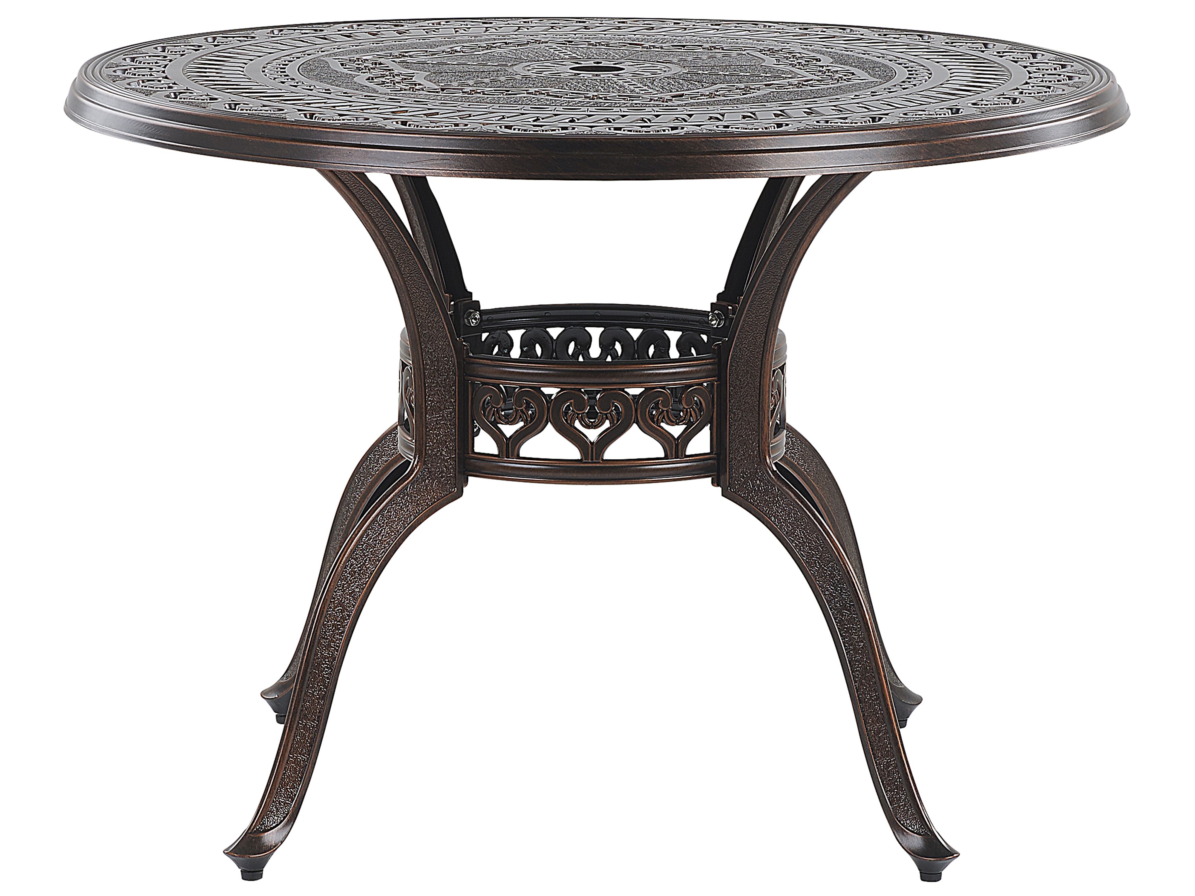 Garden Dining Table SALENTO 102 cm 102 cm Metal Dark Brown