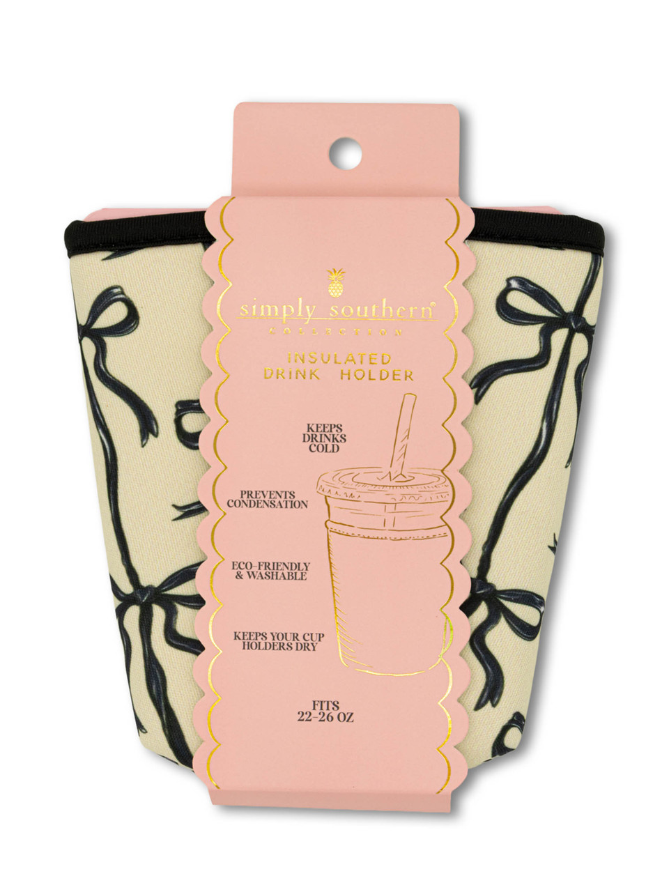 0126-DRINKSLEEVE-SM-BLKBWSTRP - Simply Southern Outlet