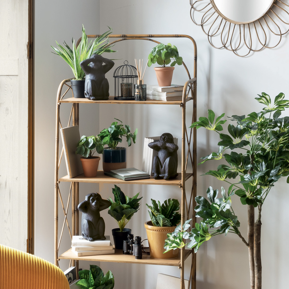 Set of 3 statues "Wisdom monkeys" Black, H.23 cm