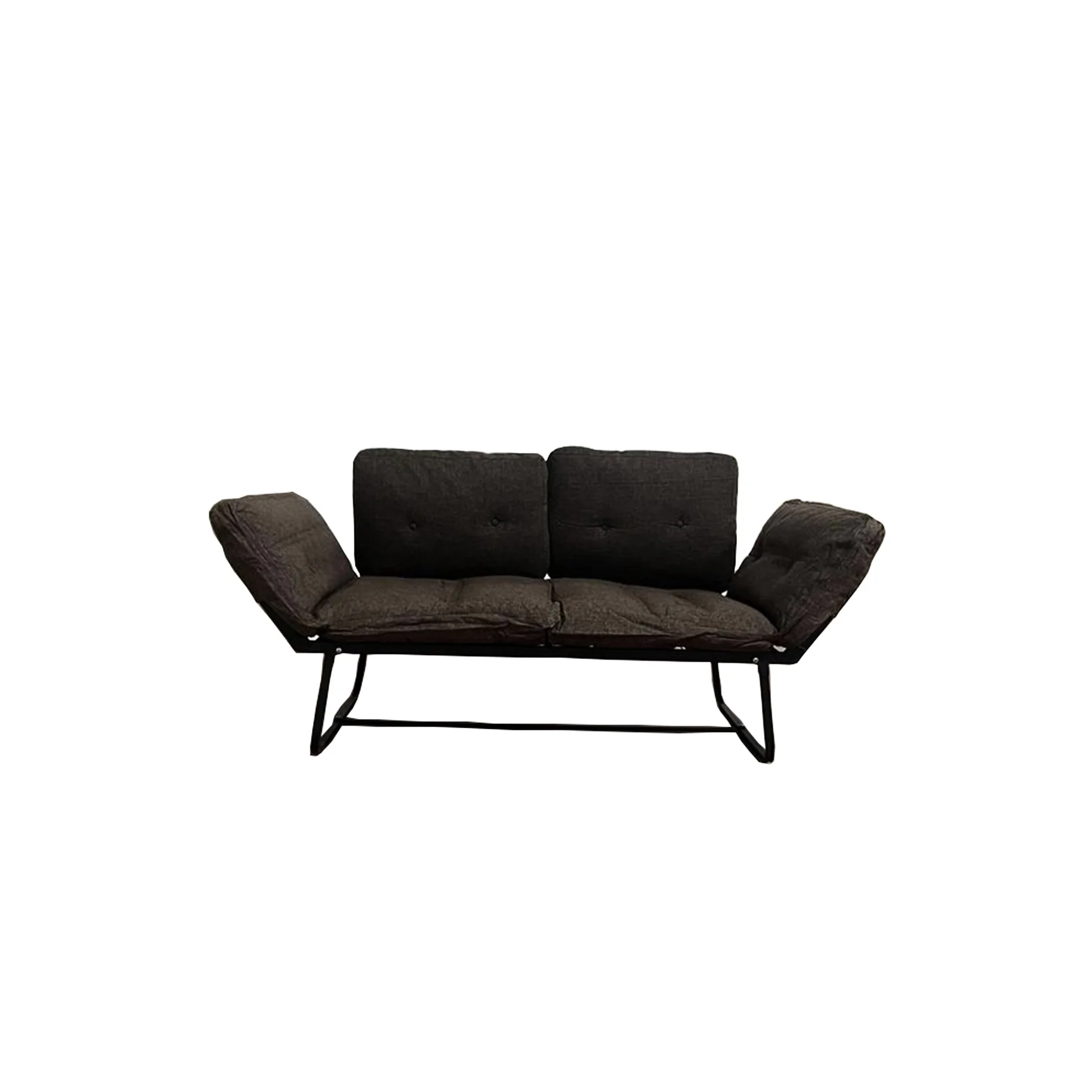 Metal Love Seat Futon In Dark Brown, 66in. Depth X 28in. Width 29in. Height, 40lb Brown Seat, 67.24in D 28.42in W 29.38in H, 40lb. Significance