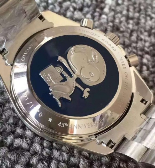 Replica Omega Speedmaster Snoopy White Dial SS Bracelet Manual Winding Chrono Movement - Top club