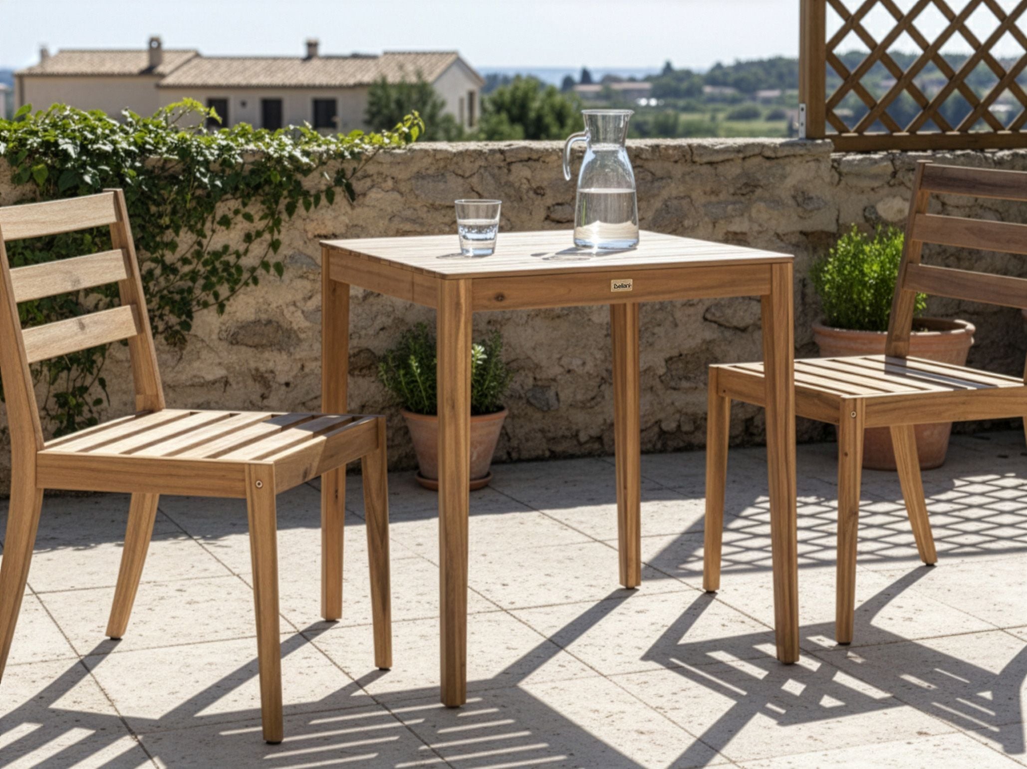 Bistro Table CHIOGGIA 70 cm 70 cm Certified Acacia Wood Light Brown