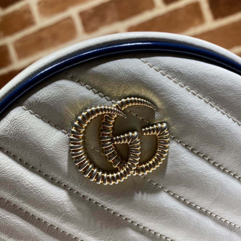 Replica Gucci Gg Marmont Mini Round Shoulder Bag 550154 White1:1High-quality replica