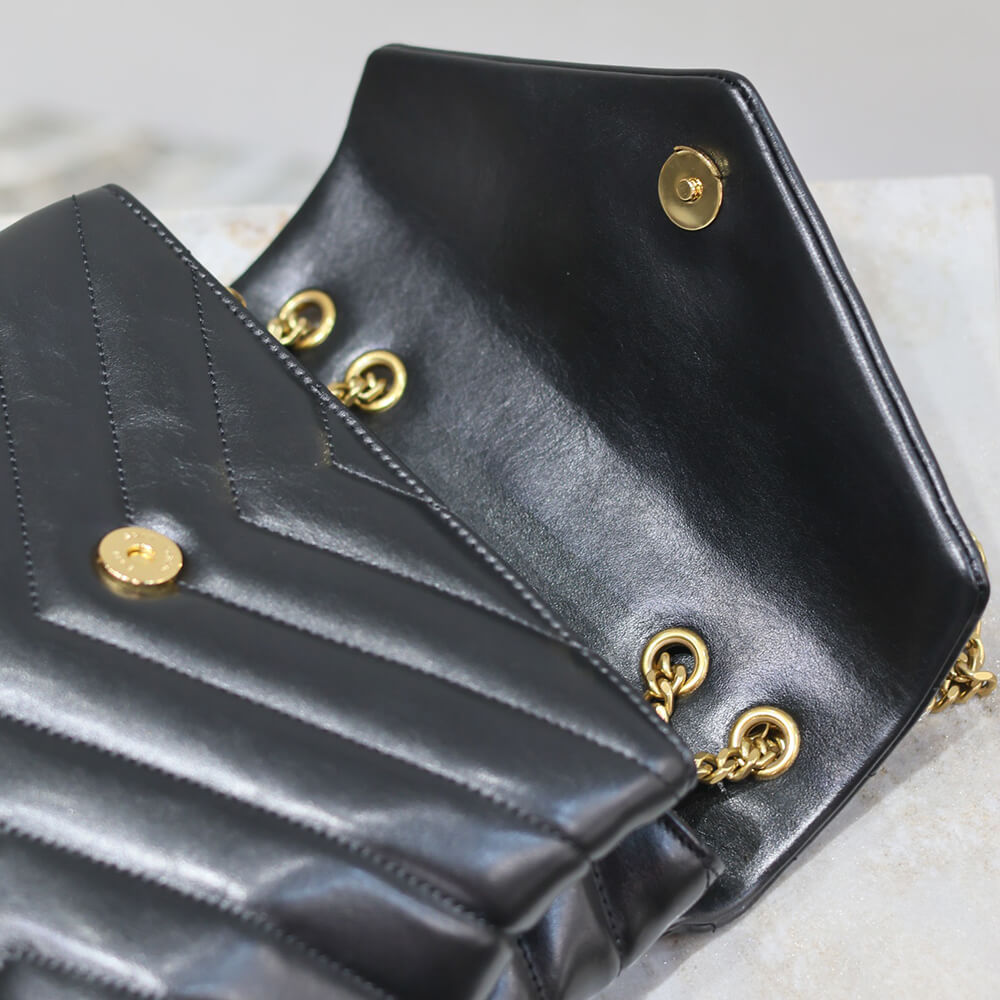 YSL Loulou Small Chain Bag in Black Leather Gold Hardware1:1High-quality replica