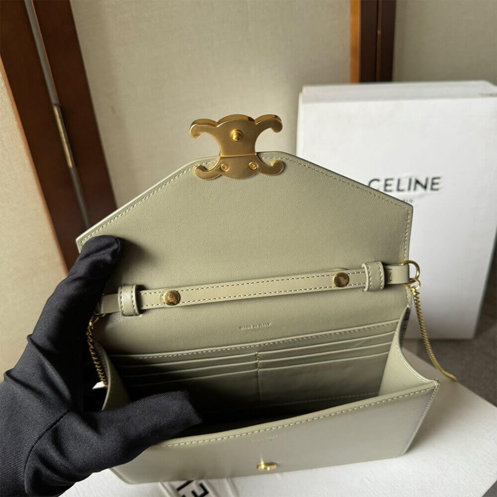 Celine Wallet On Chain Margo in Shiny calfskin Bag1:1High-quality replica