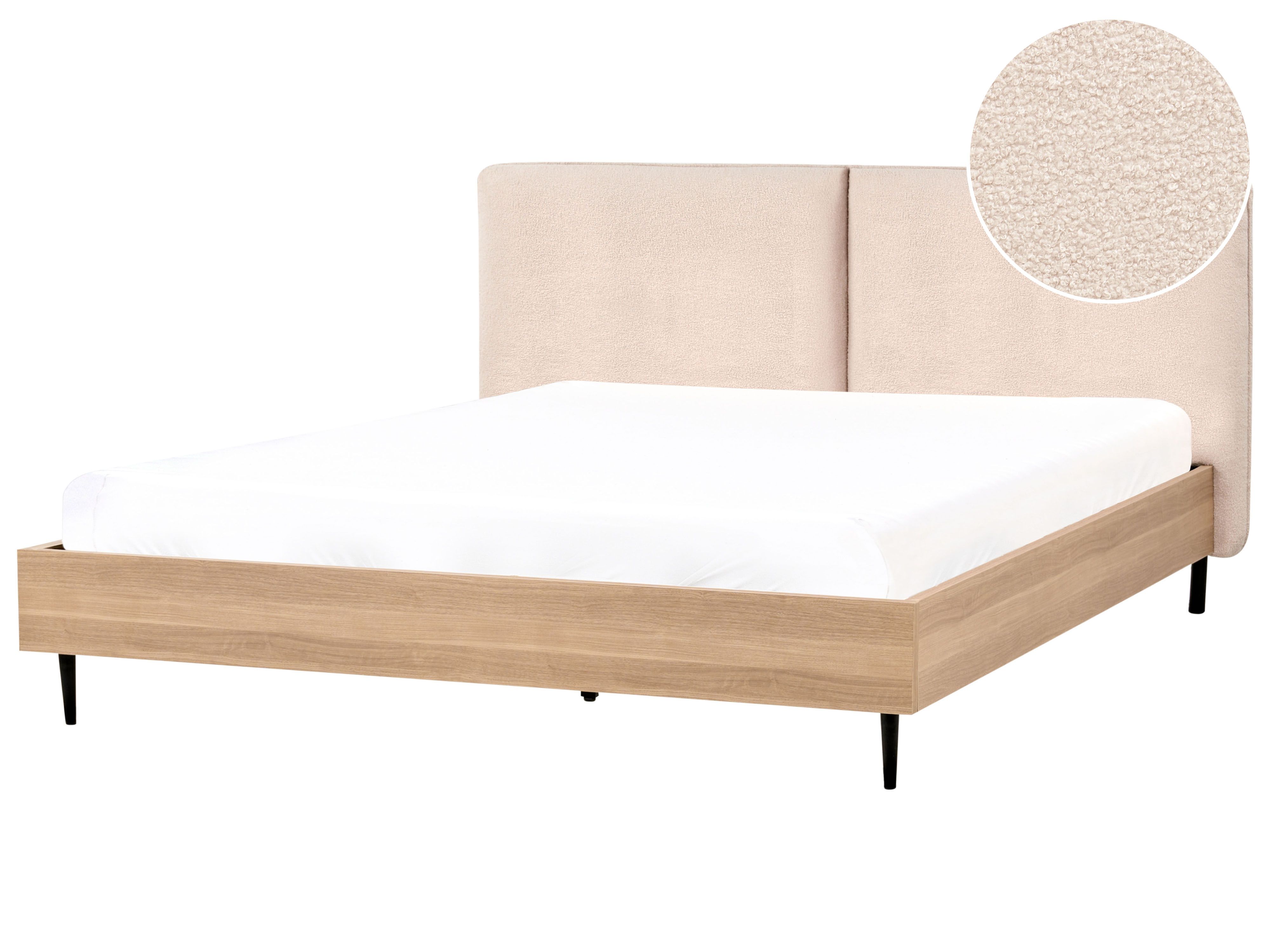 Bed Boucle LIMANTON 180 x 200 cm (EU Super King) Beige
