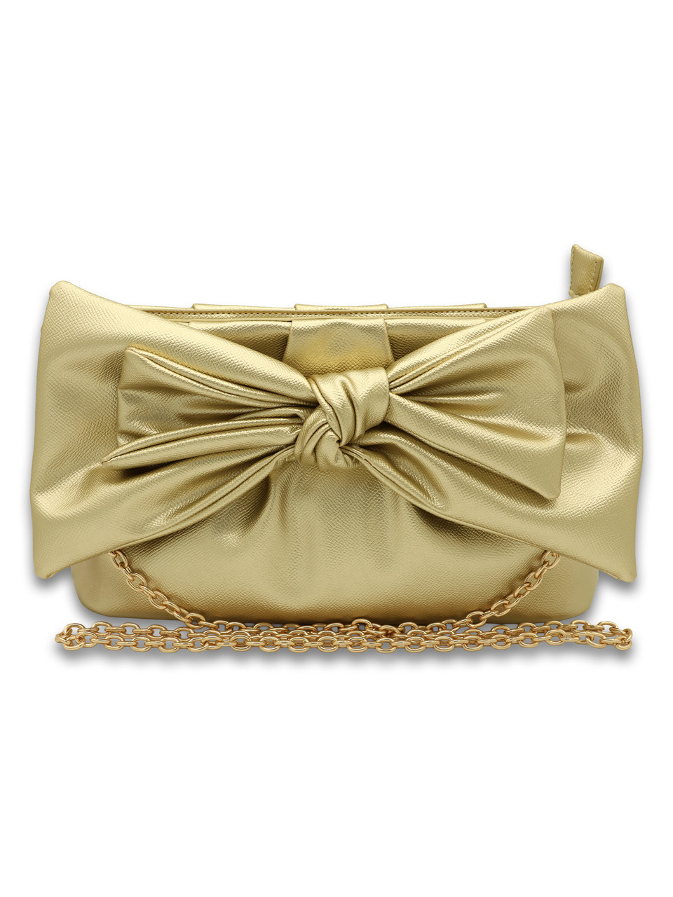 0126-BAG-LTHR-VGN-CRS-BOW-GOLD - Simply Southern Outlet