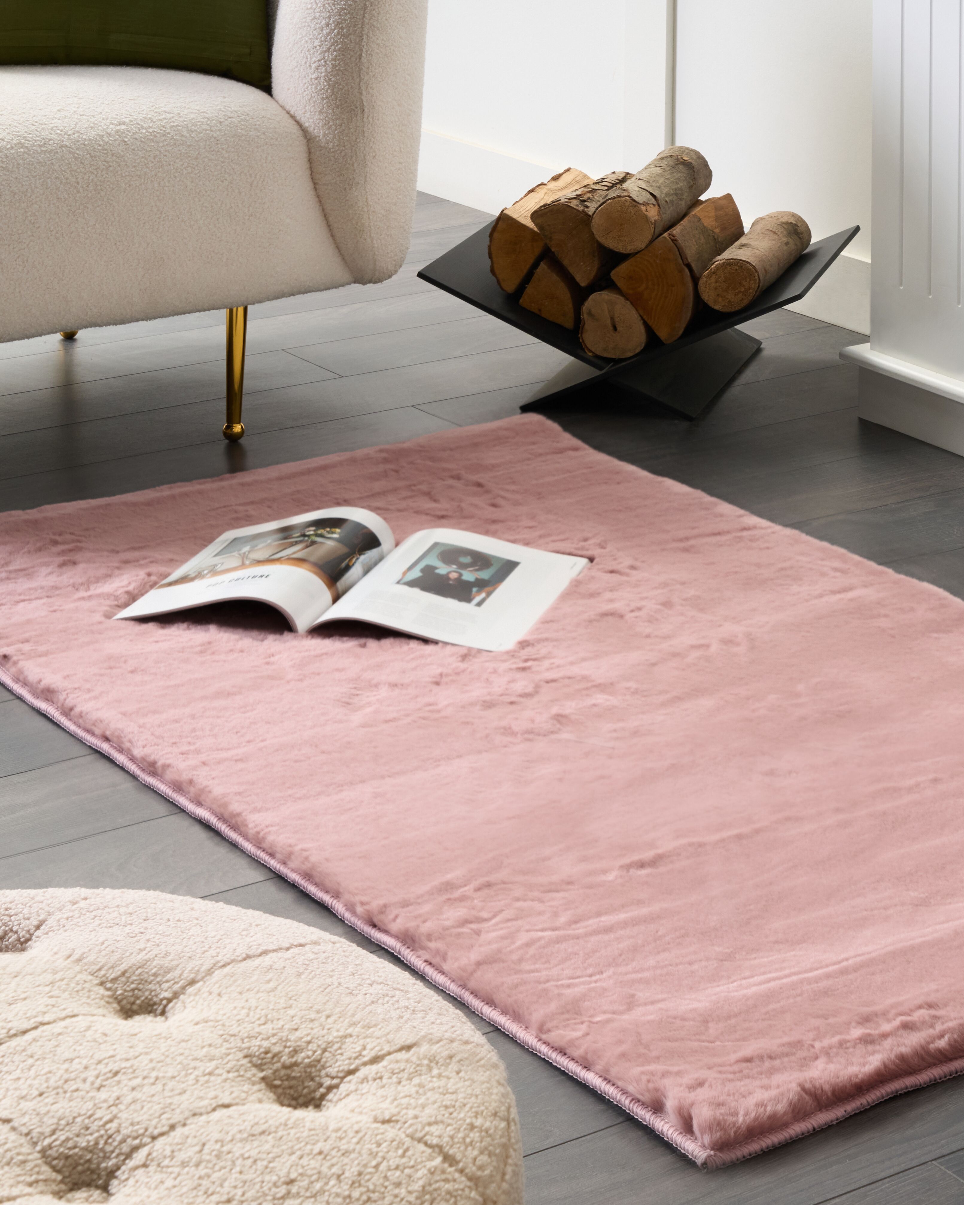 Faux Fur Rug MIRPUR Pink 80 x 150 cm