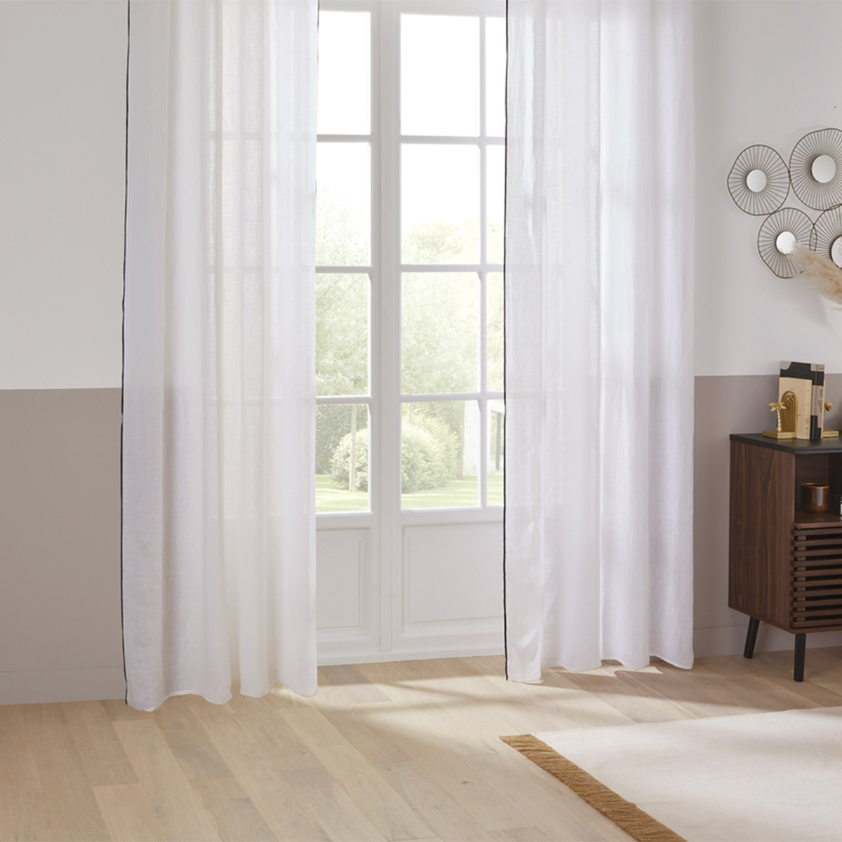 Curtain "Linah" White, 130x260 cm