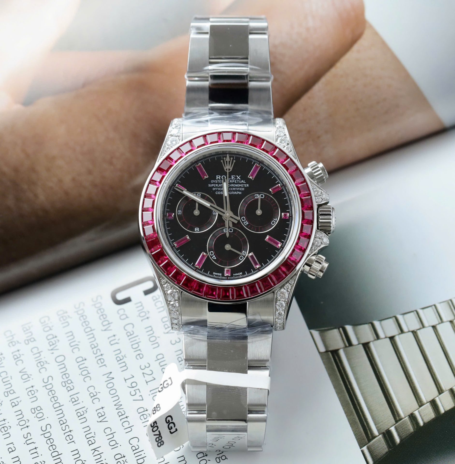 Rolex Best Replica Watch Daytona 126599TRU Custom Ruby Red Baguette 40mm - Elite Watch Atelier