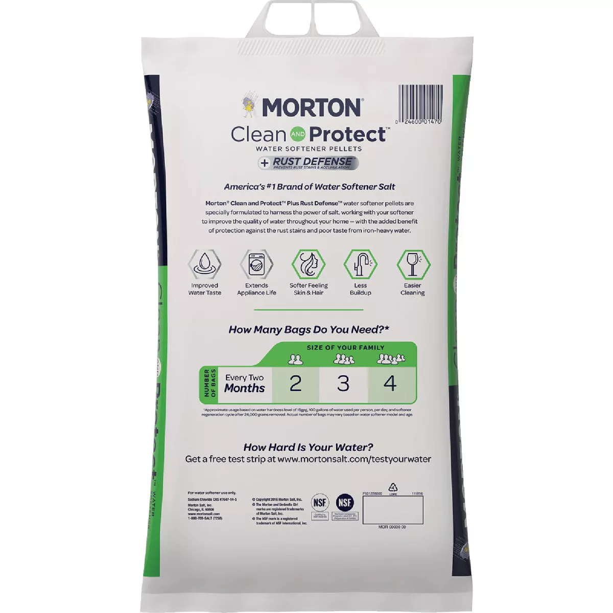 Morton Clean and Protect Plus Rust Defense 40 Lb. Water Softener Salt Pellets