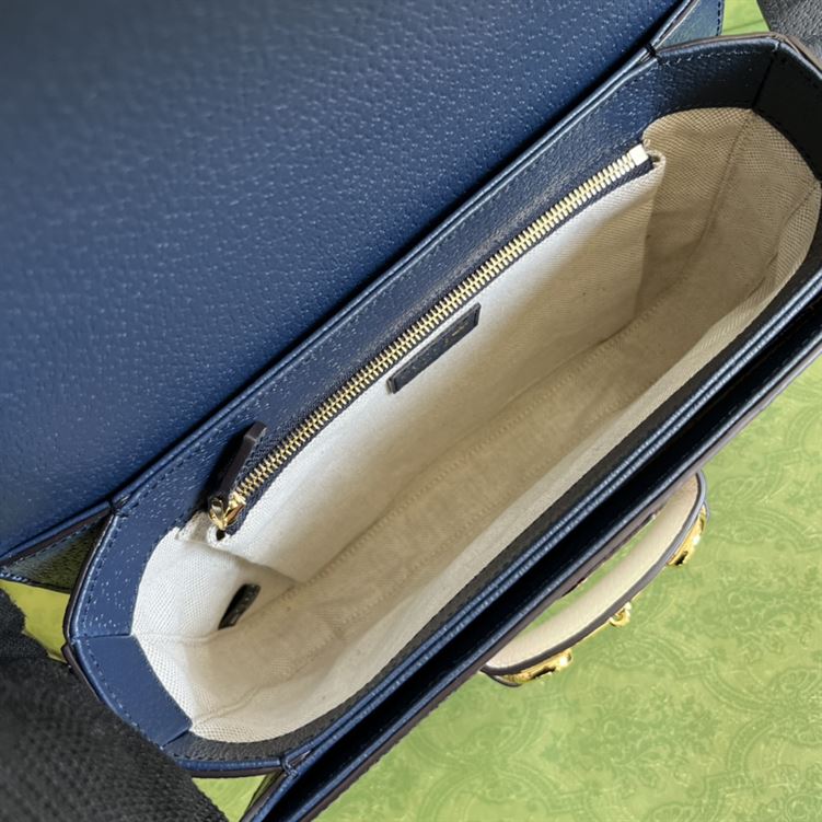 adidas x Gucci Gucci Horsebit 1955 small bag Dark blue and red leather – GB1051:1High-quality replica