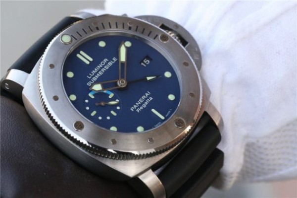 Replica Panerai PAM371 Titanium Blue Dial XF Black Rubber Strap P9001 - Top club