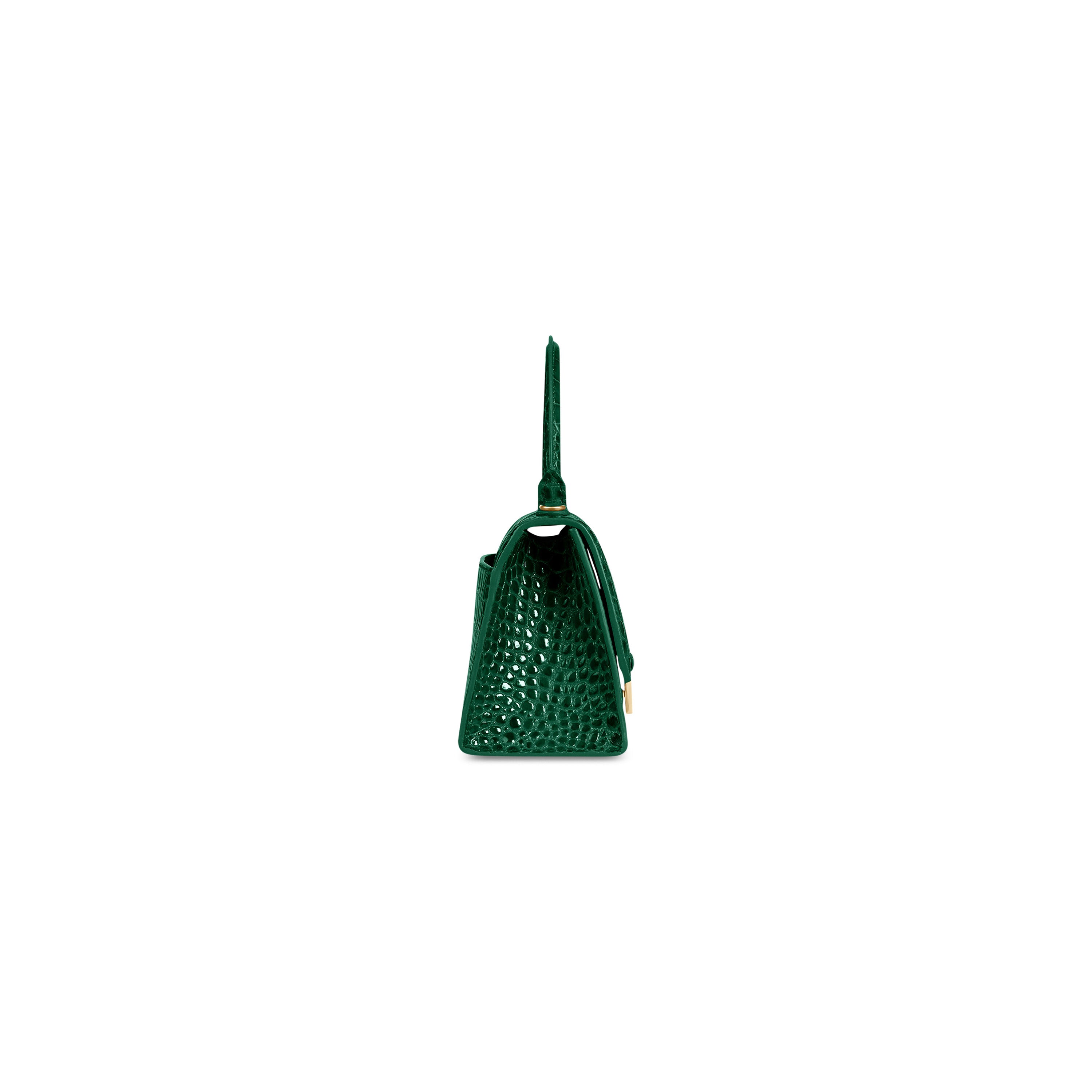 WOMEN'S HOURGLASS SMALL HANDBAG CROCODILE EMBOSSED IN FOREST GREEN - Replicaclubs