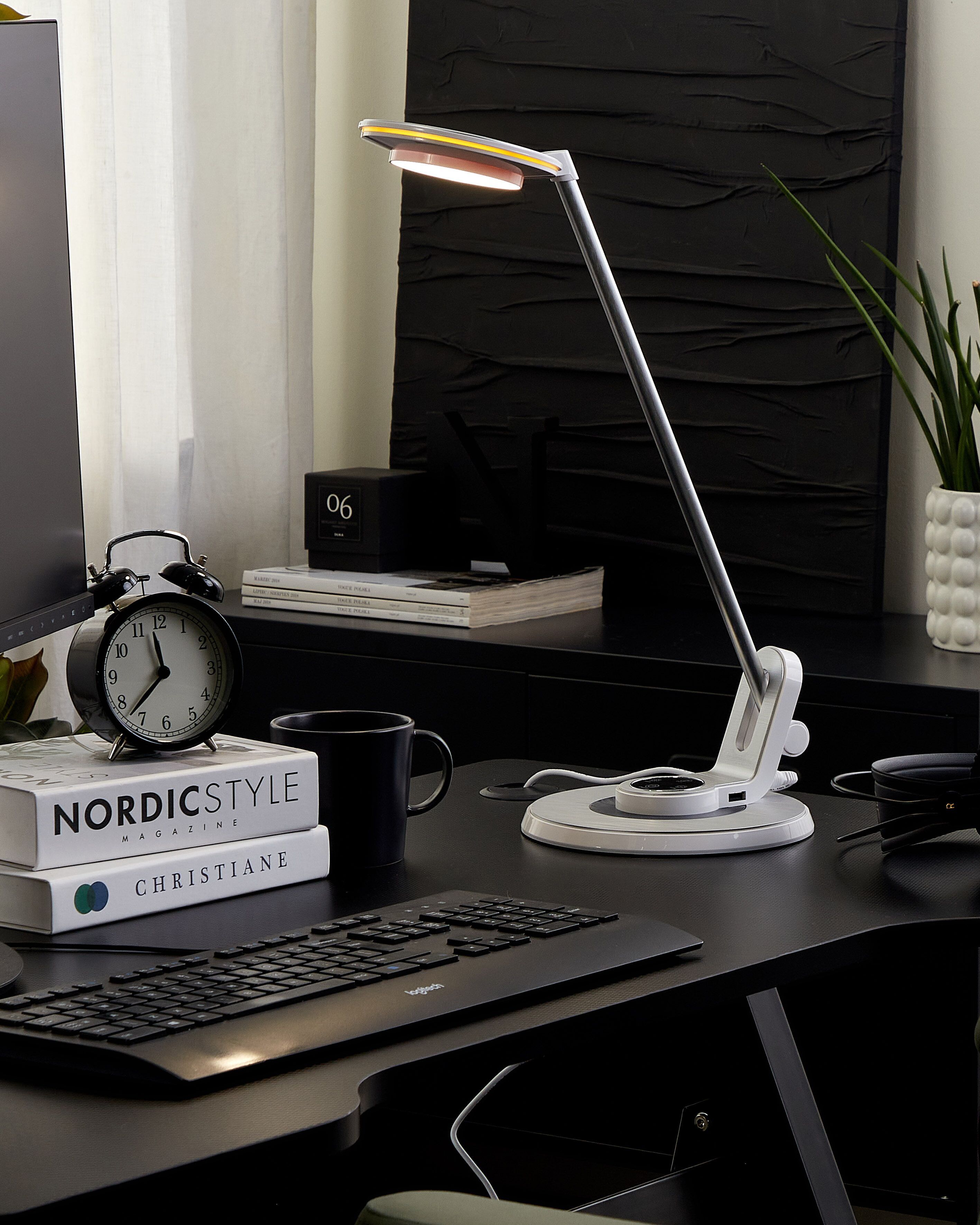 LED Desk Lamp CORVUS with Dimmer Metal White/ Silver