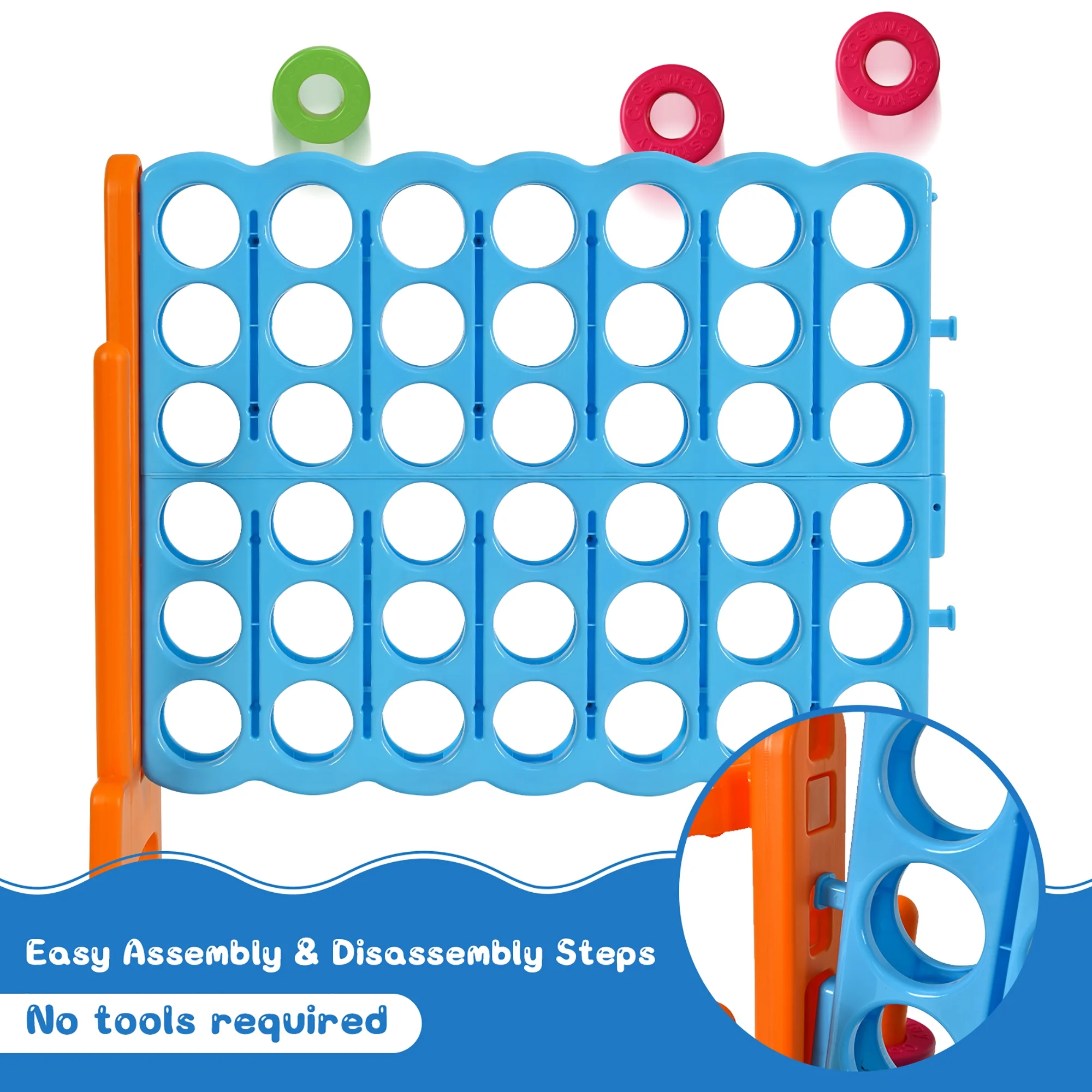 Costway Giant 4 in A Row Jumbo 4-to-Score Game Set W/Storage Carrying Bag for Kids Adult - Image 28