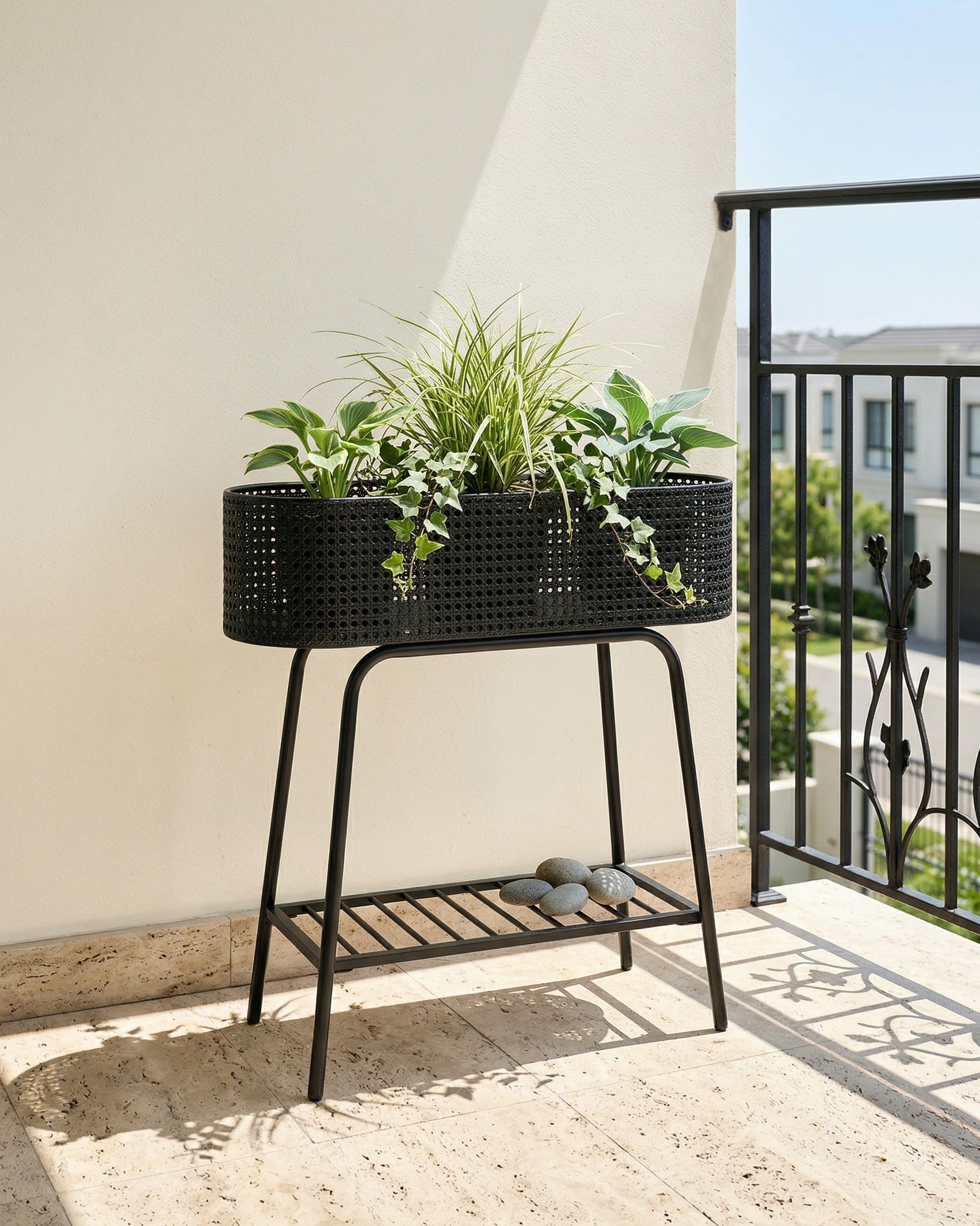 Plant Stand LINNAEA Metal 60 cm Black