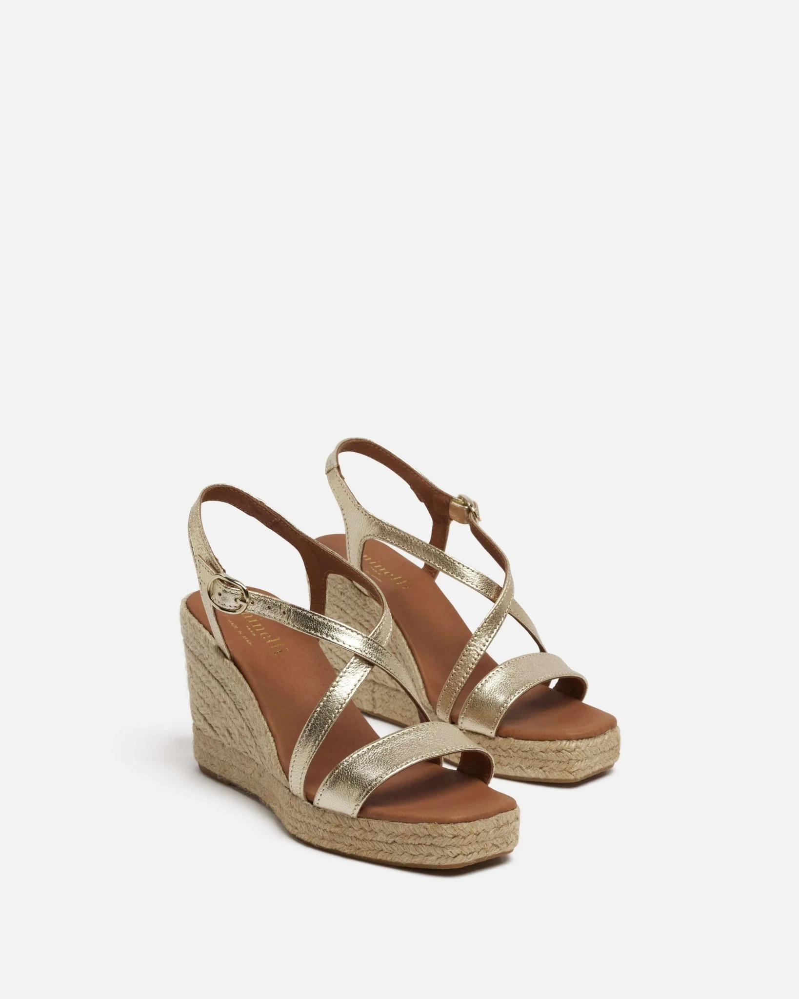 COMPENSEES CALINA/MET - En cuir métallisé à talons platine