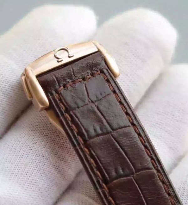 Replica Omega Globemaster Master RG Case White Dial Brown Leather Strap A8901 - Top club
