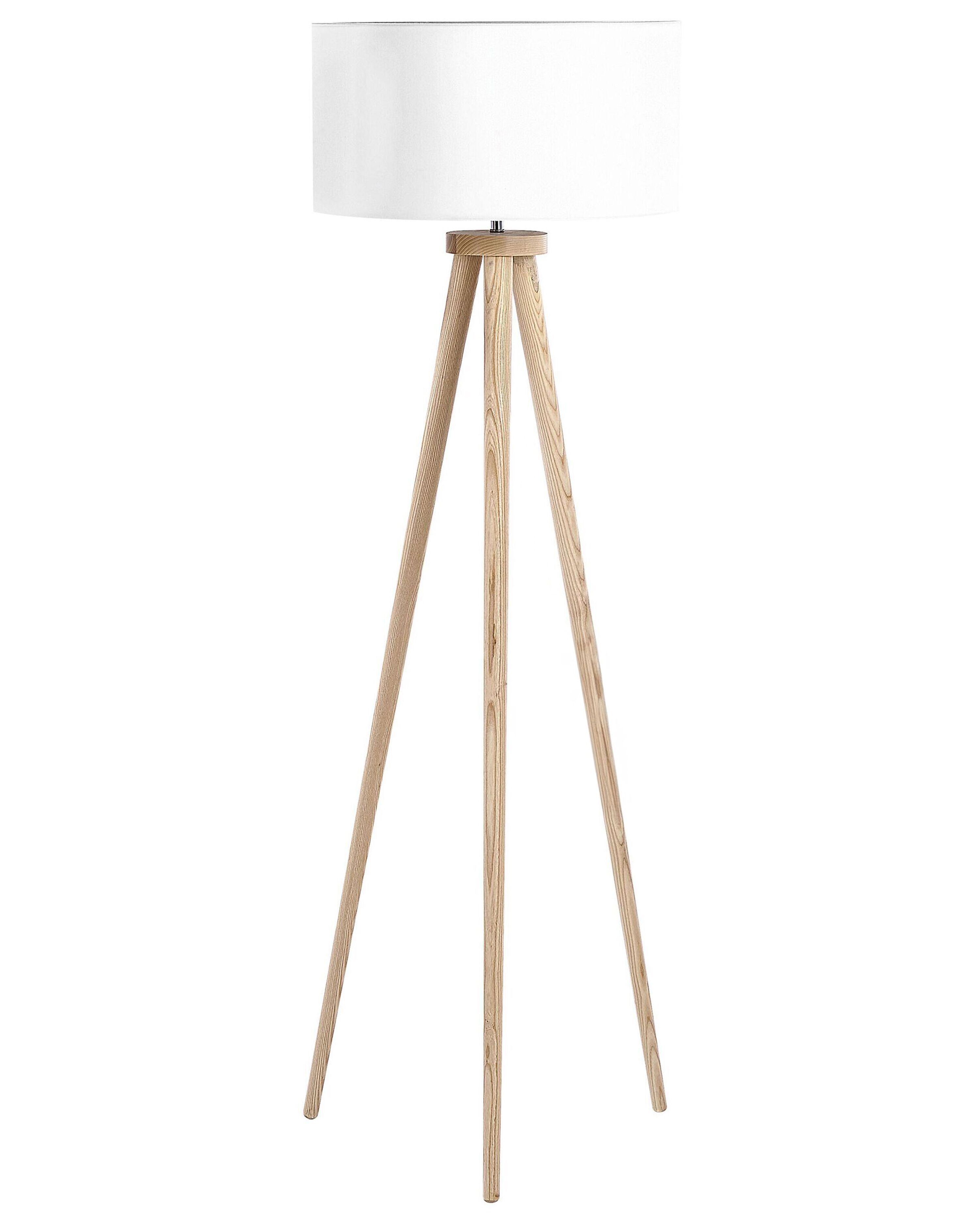 Floor Lamp NITRA Oak Wood White