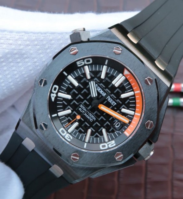 Replica Audemars Piguet JF Royal Oak Offshore Diver Real Ceramic Rubber Strap A3120 - Elite Watch Atelier
