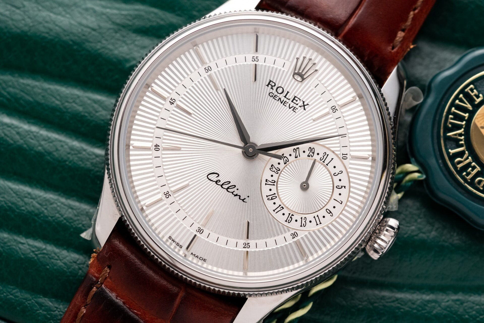 Rolex Replica 1:1 Watch Cellini Date 50519 Brown Leather Strap 39mm - Top club