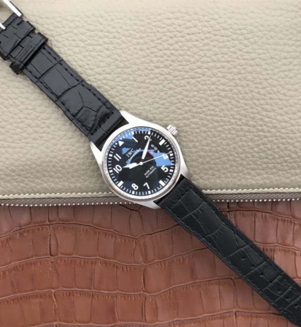 Replica IWC XF Mark XVII Black Dial Black Leather Strap A2892 - Top club