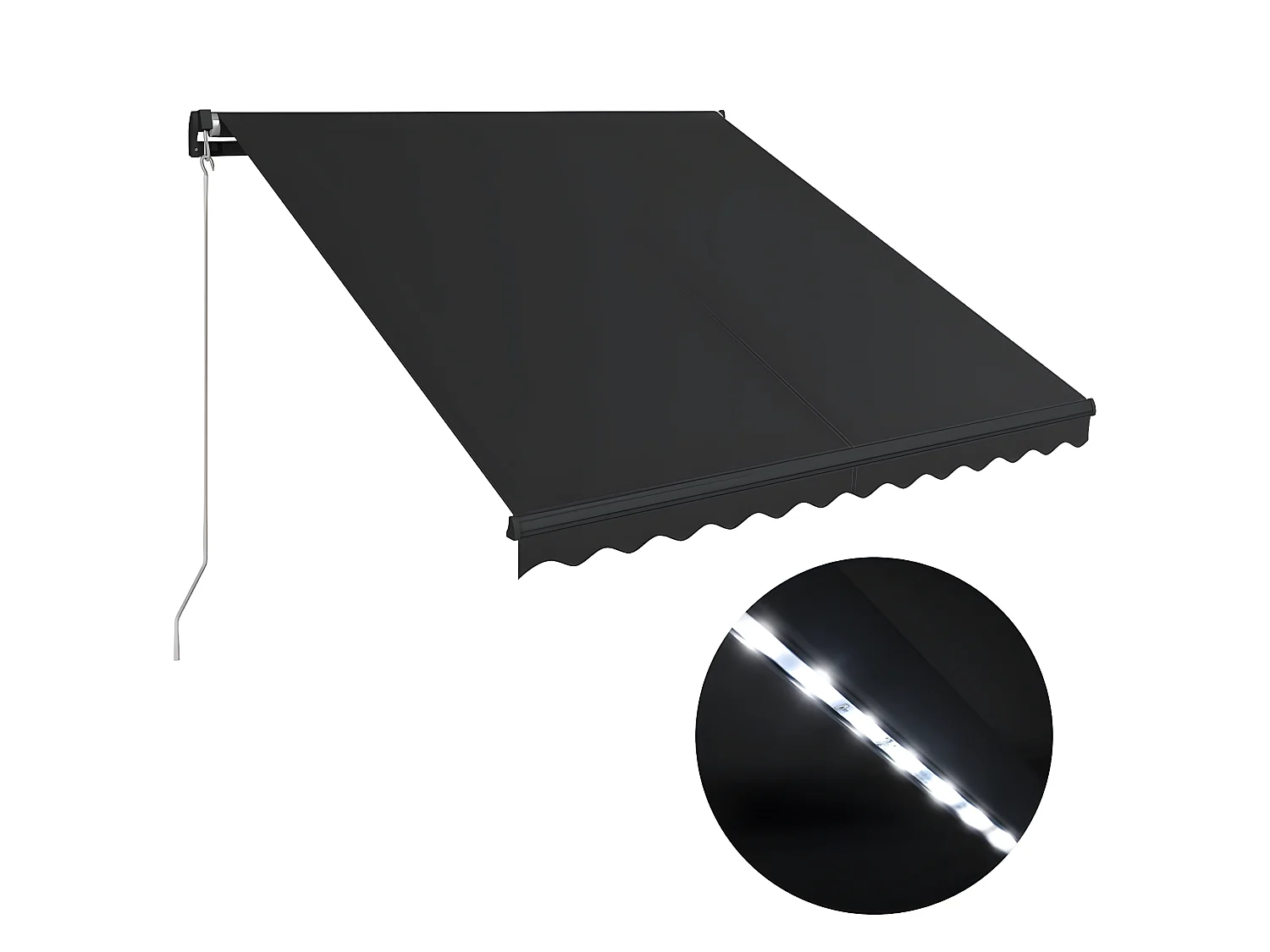 Auvent manuel rétractable avec LED 350x250 cm Anthracite WVGQ7468