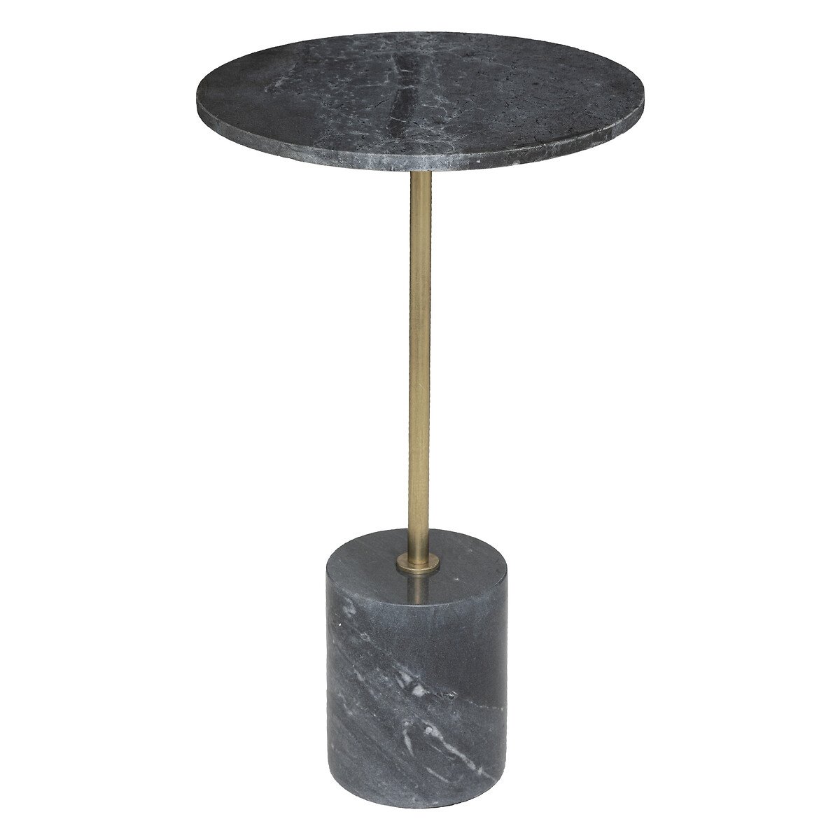 Side table "Ilian" Grey marble, D.35 cm