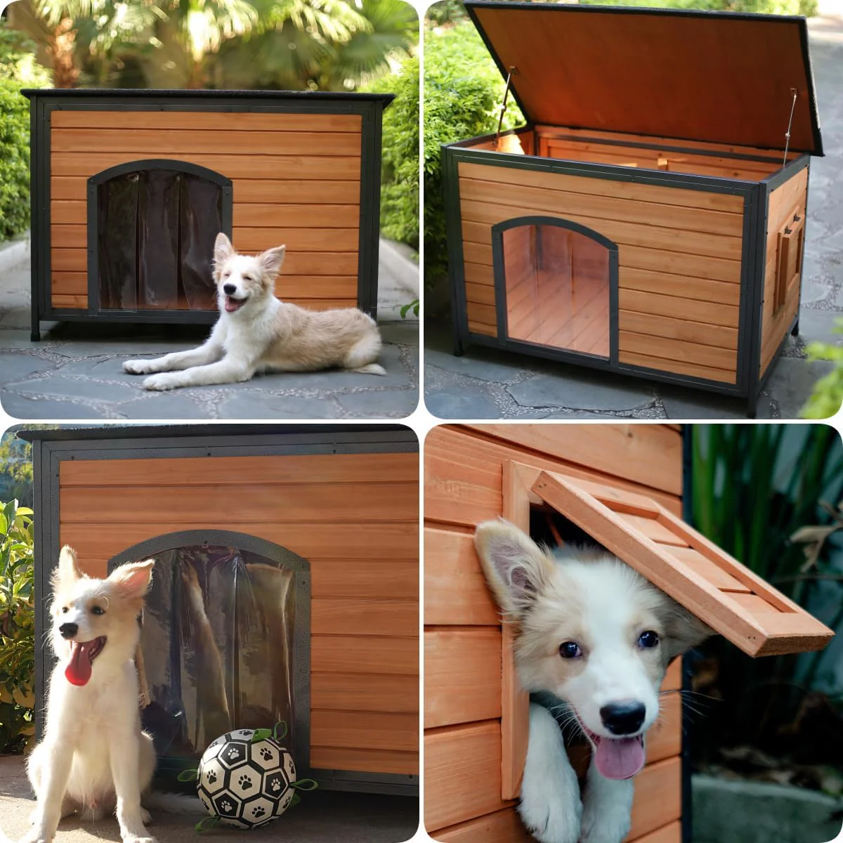 43.3-inch L-shaped outdoor dog house with insulation feature, a dog shelter made of fully sealed foam material on all six sides, suitable for small, medium-sized and large dogs, equipped with a sturdy metal anti-bite frame, and featuring winter insul - Image 3