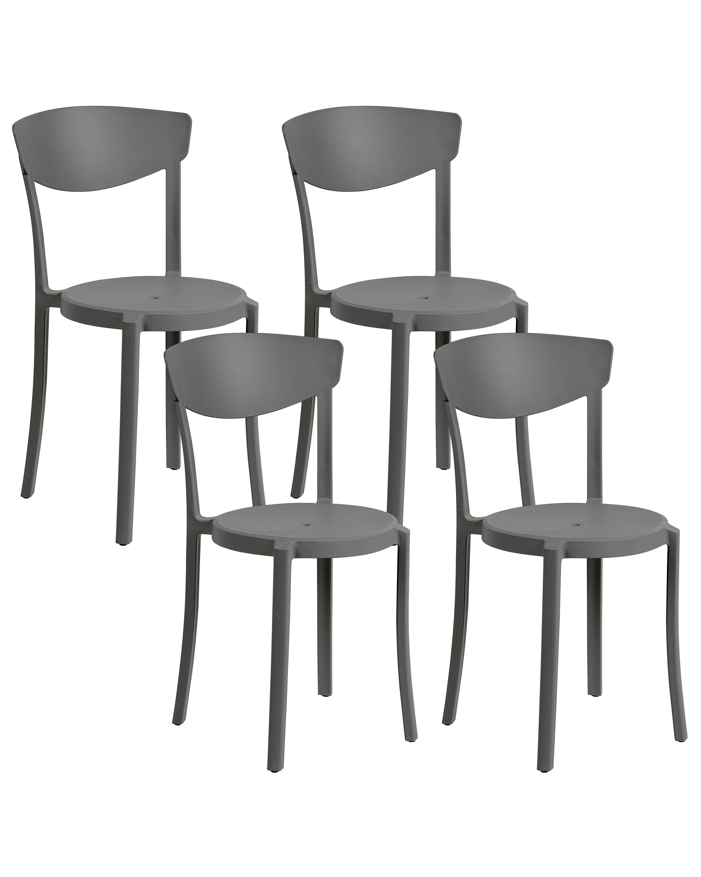 Set of 4 Garden Chairs VIESTE Dark Grey