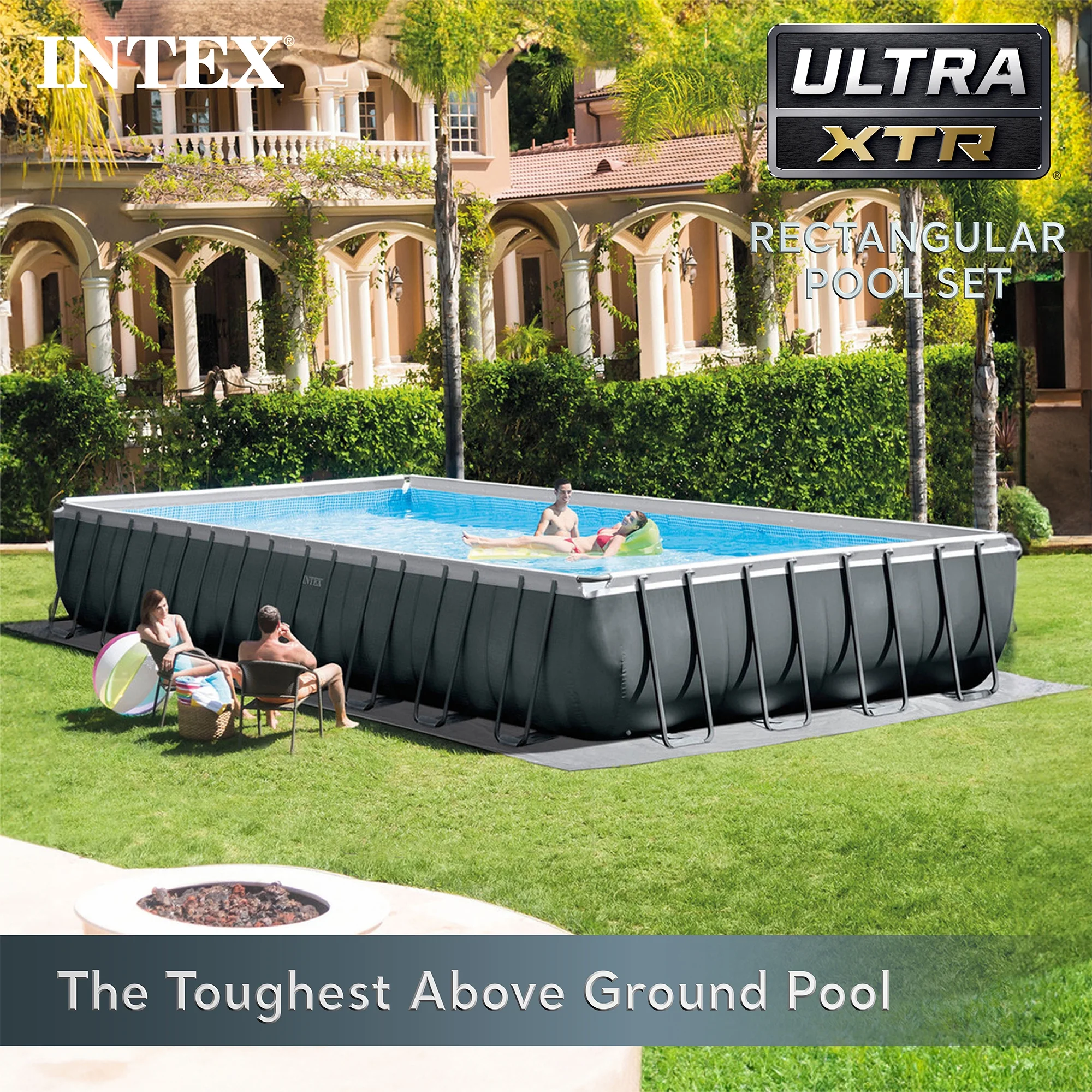Open Box Intex 32 Ft x 16 Ft x 52 Inch Ultra XTR Rectangular Pool Set w/ Pump - Image 2