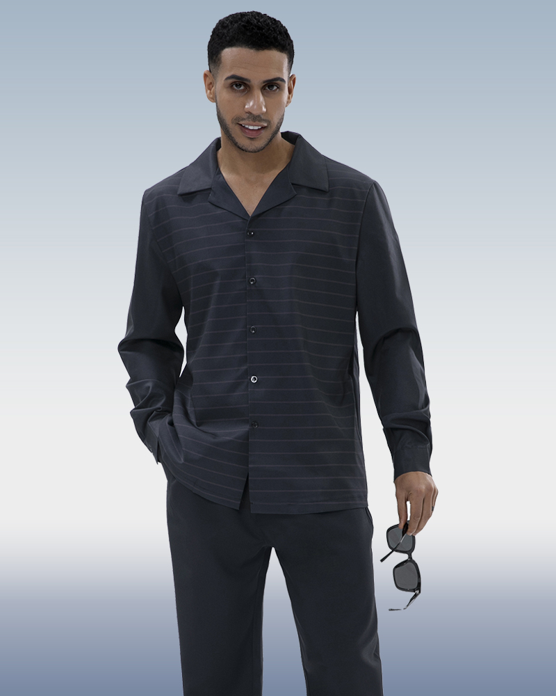 Suitmens Men's Fashion Casual Long Sleeve Walking Suit 028