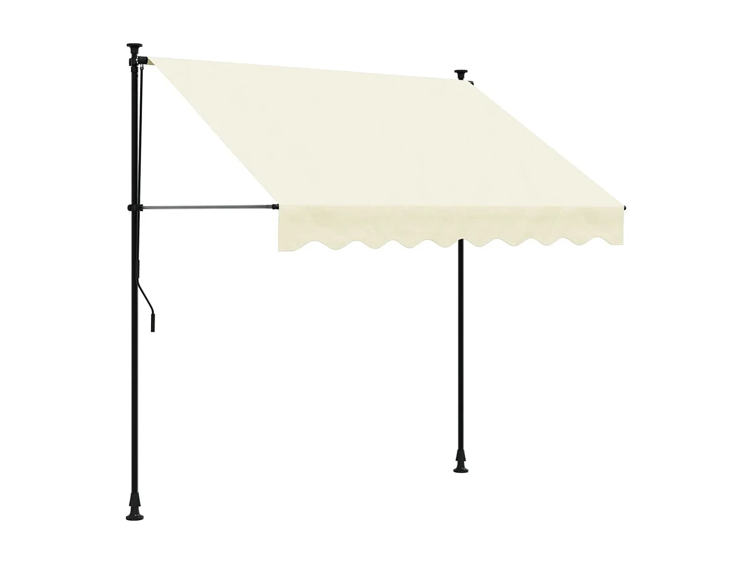 Auvent rétractable crème 200x150 m tissu et acier FR38516