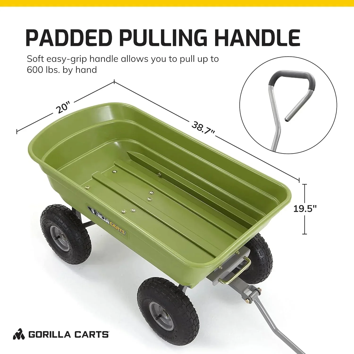 Gorilla Carts Utility Dump Wagon 6 Cubic Feet 1200 lb Capacity Black - GOR6PS - Image 17 Gorilla Carts Utility Dump Wagon 6 Cubic Feet 1200 lb Capacity Black - GOR6PS - Image 17