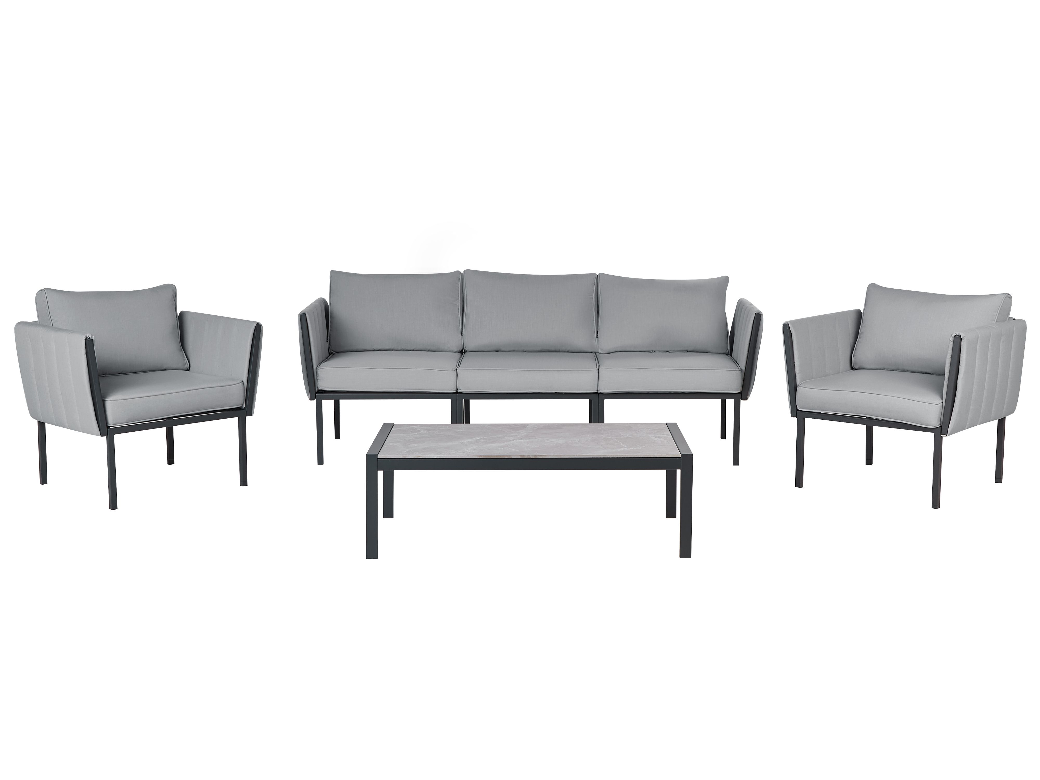 Garden Lounge Set with Table 5 Seater SKALA Metal Dark Grey