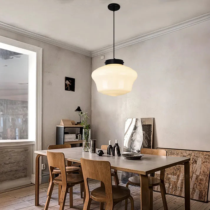 TimelessGlow – Geometrische Hanglamp in Mat Glas
