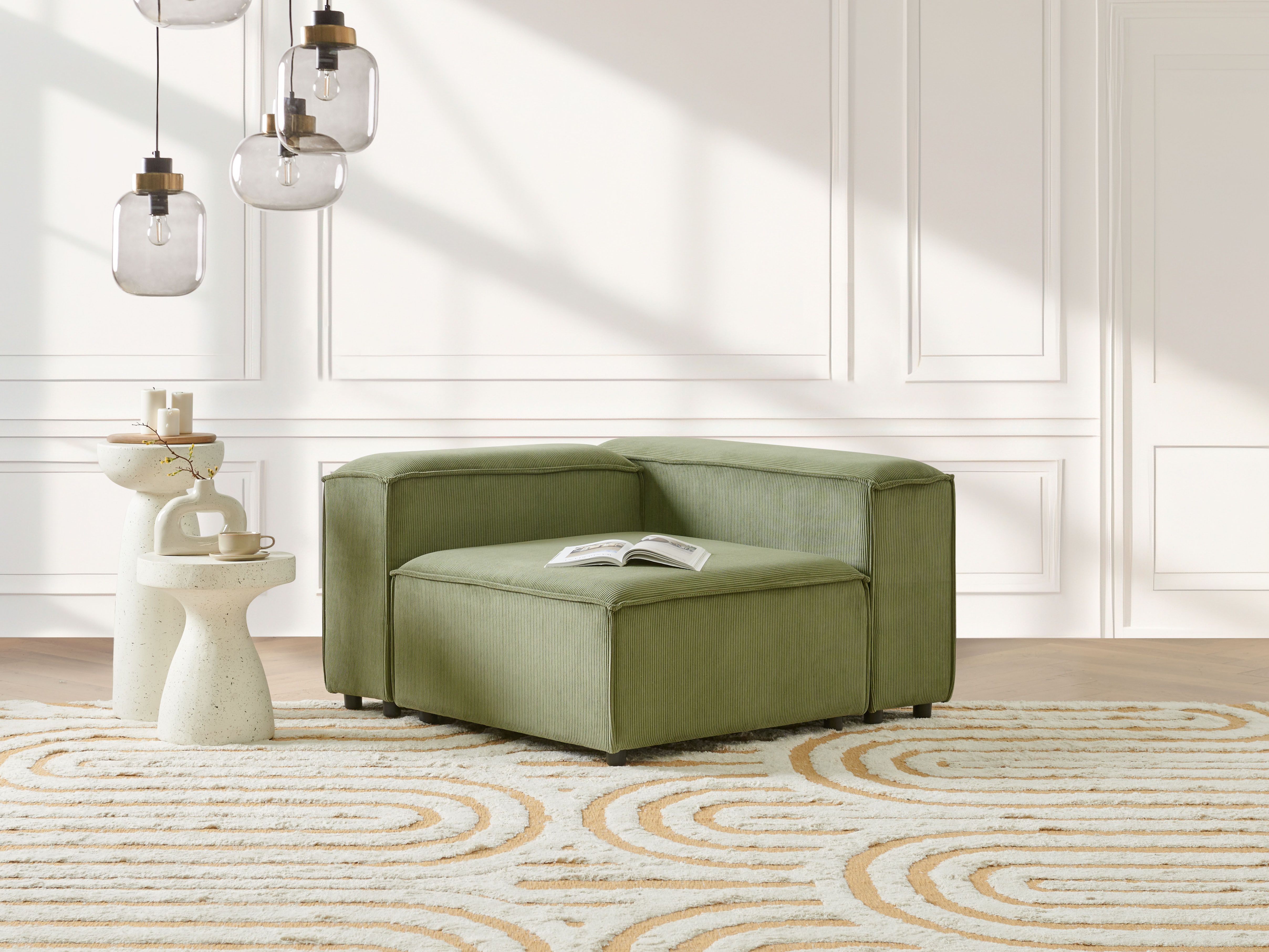 Corner Seat ARDAL Corduroy Green Left Hand