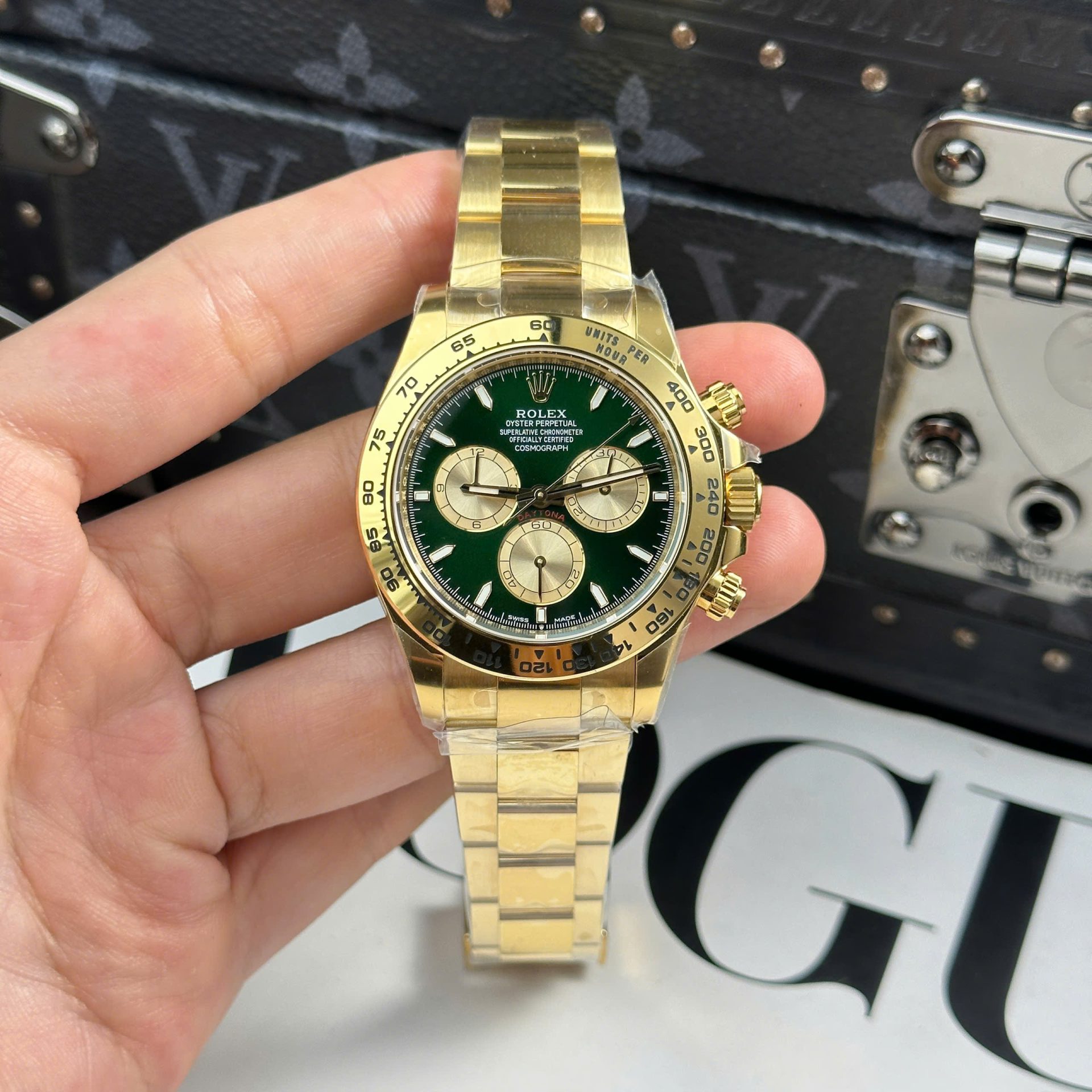 Rolex Daytona 126508 Dial Green Best Replica Watch Oyter Strap THB Factory 40mm - Elite Watch Atelier